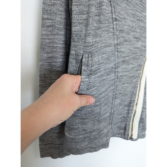 Nation LTD Zip Up Sweater Womens Size S Gray Asymmetrical Pockets Casual Neutral - Picture 5 of 9